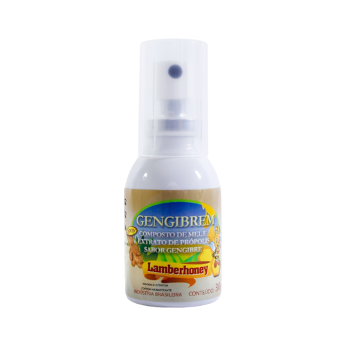 Gengibrem Spray Composto de Mel e Extrato de Própolis Sabor Gengibre 30ml Embalagem Pet