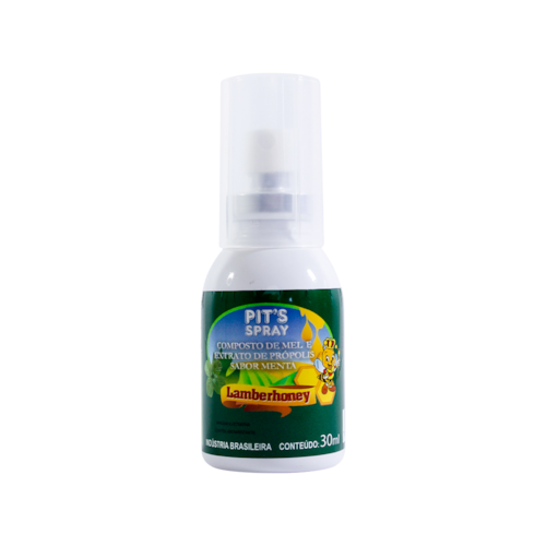 Pit's Spray Composto de Mel e Extrato de Própolis Sabor Menta 30ml Embalagem Pet